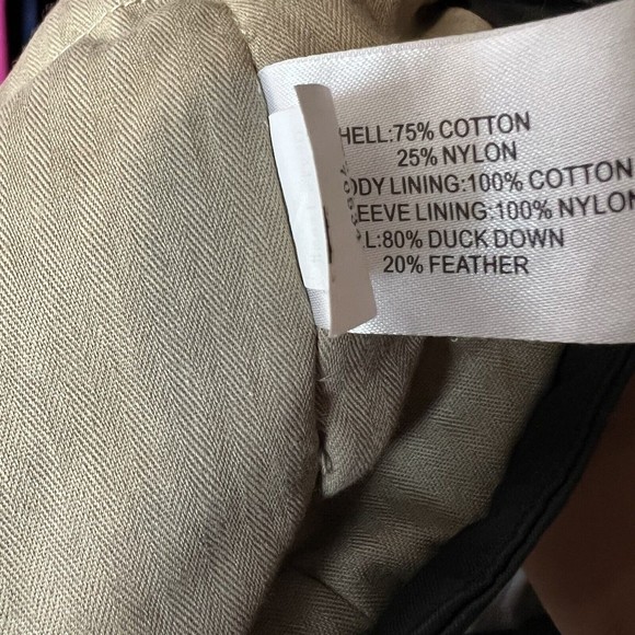 Orvis Women Black Green Mountain Parka Duck Down Feather Horn Toggle Zip Large - Picture 11 of 11